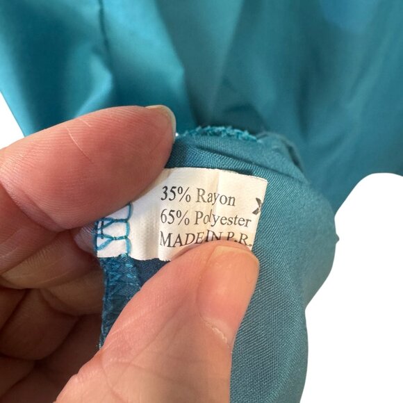 Teal Embroidered XL Kaftan Dress With Gold Red by Christian Intimate Collection - Picture 7 of 8